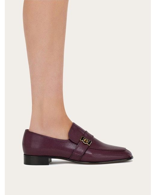 Ferragamo Purple Hug Buckle Loafer Mule