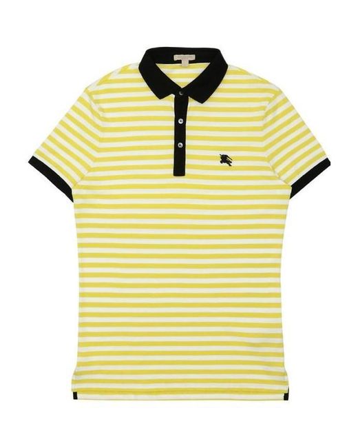 Burberry Yellow Striped Polo Shirt for men
