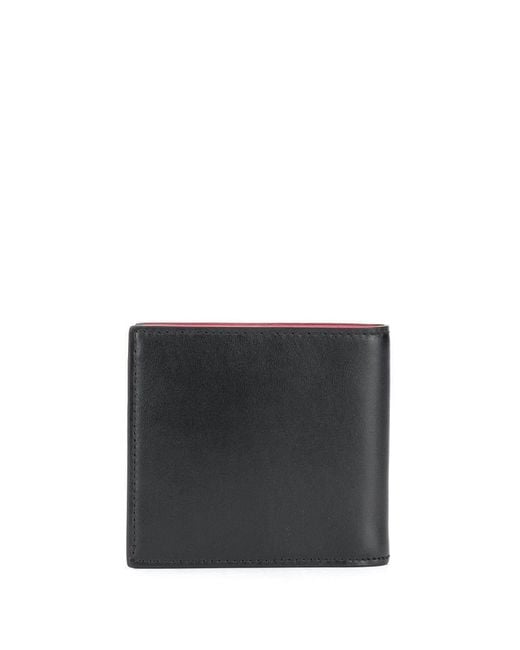 McQueen Black Striped Detailed Logo Wallet for men