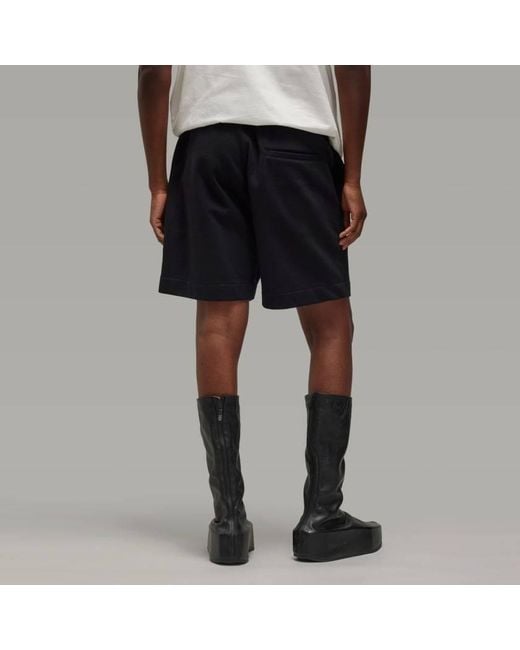 Y-3 Black French Drawstring Terry Track Shorts for men