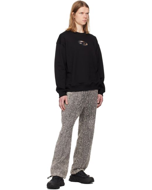DIESEL Black Cut-Out Oval D Logo Sweatshirt for men