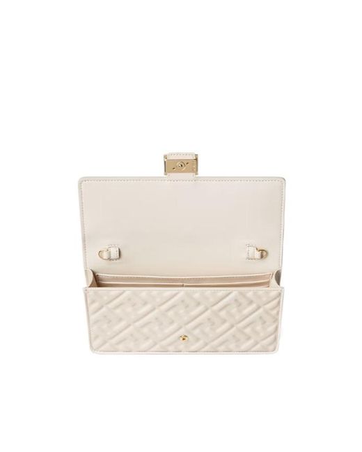 Fendi White Baguette Compact Chained Wallet