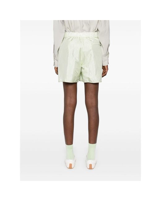 Jil Sander White Belted Straight-Leg Shorts
