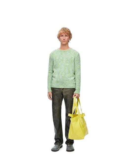 Loewe Green Long-Sleeved Crewneck Jumper for men