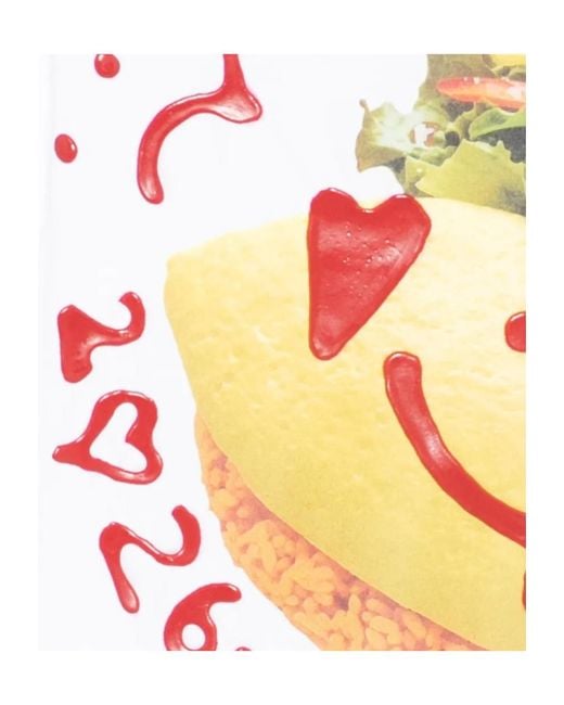 Doublet White Ketchup Message Omurice Print T-Shirt for men