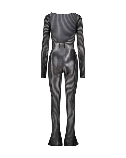 Dondup Gray Erotica Striped Jumpsuit