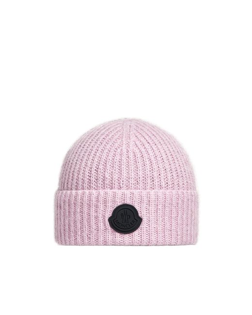 Moncler Pink Wool Mohair Blend Beanie