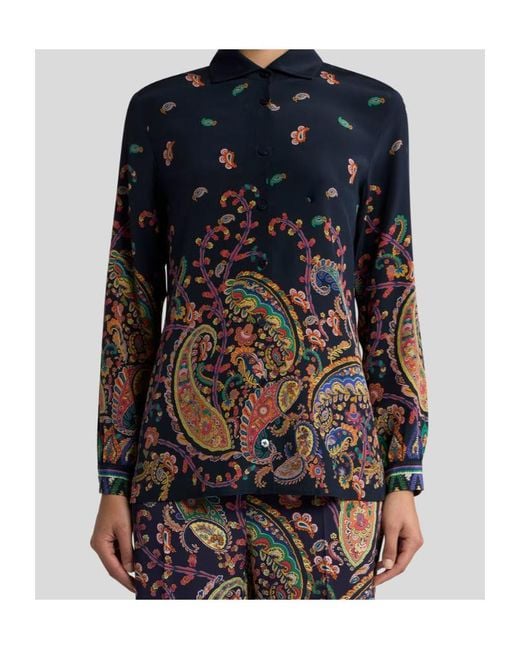 Etro Black Floral Paisley Printed Shirt