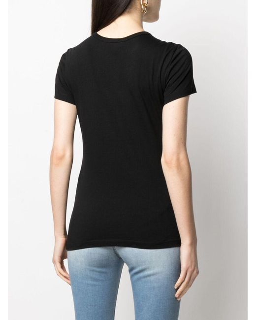 Moschino Black Logo Printed Short Sleeved T-Shirt