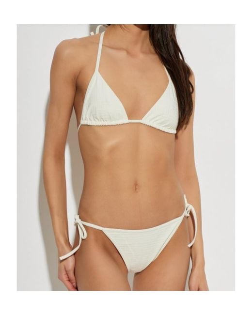 Balmain White Tie-Side Triangle Bikini