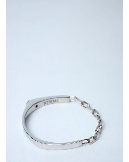 Totême White Totême Chain Embellished Ring