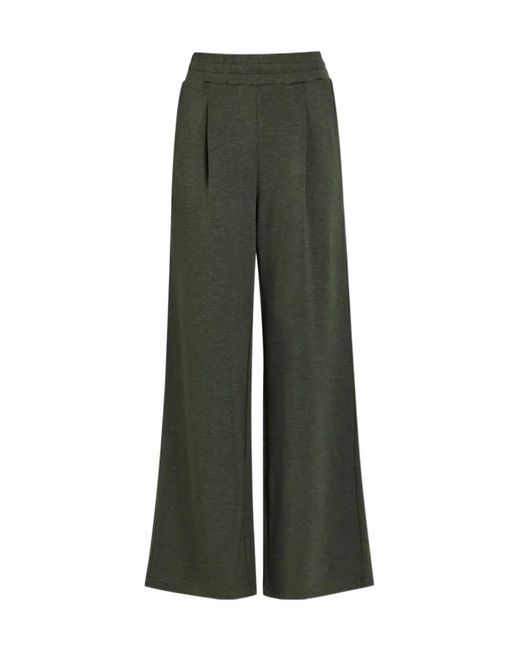 Varley Green Pleated-Front Palazzo Pants