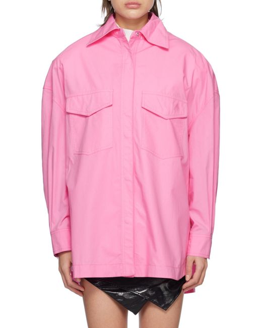 The Attico Pink The Elaine Buttoned Long-Sleeved Shirt