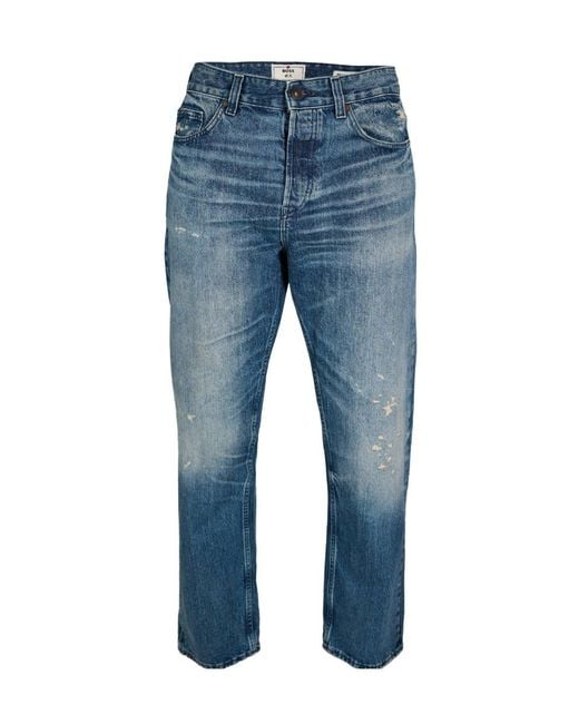 Boss Blue Vintage Distressed Bootcut Jeans for men