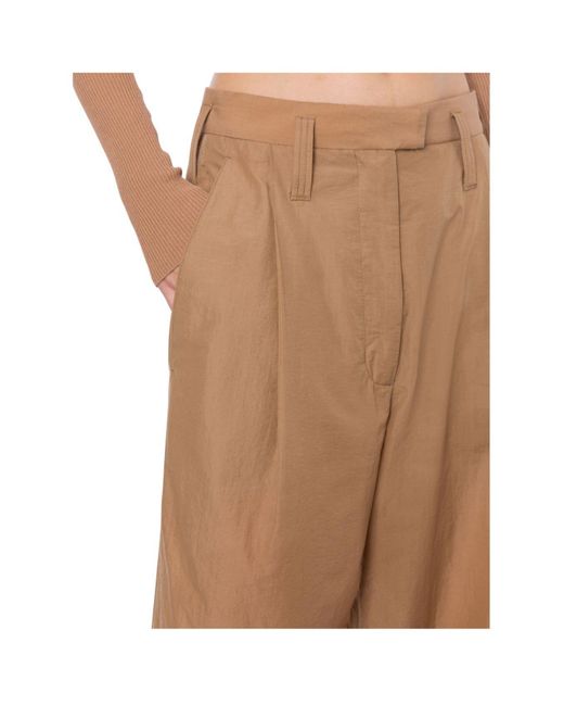 Philosophy Di Lorenzo Serafini Natural High-Waist Wide-Leg Sheer Trousers