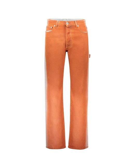 Heron Preston Orange Gradient-Effect Denim Jeans for men
