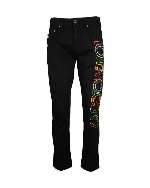 Moschino Black Logo Logo Casual Pants for men