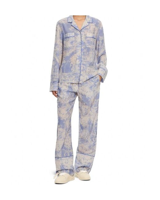 Off-White c/o Virgil Abloh Blue City Nature Habutai Pajama Shirt