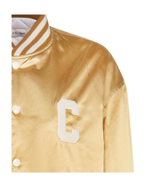 Céline Metallic Long-Sleeved Knitting College Style Jacket