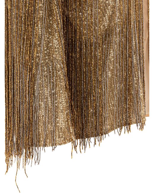 Elie Saab Brown Fringed Embroidered Blouse