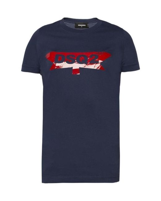 DSquared² Blue Logo Details T-Shirt
