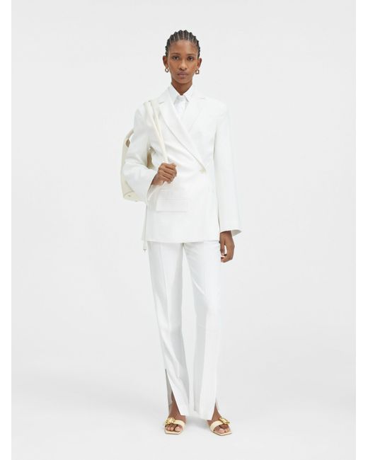 Jacquemus White Crossover Double-Breasted Blazer