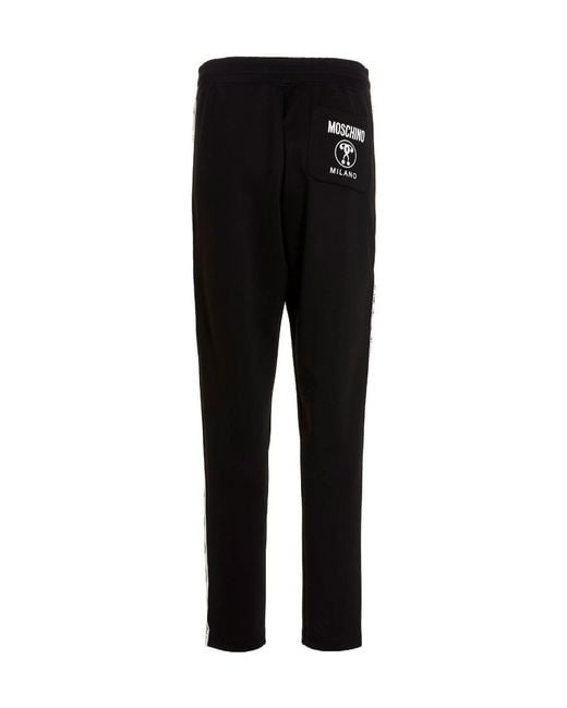 Moschino Black Logo-Printed Track Pants for men