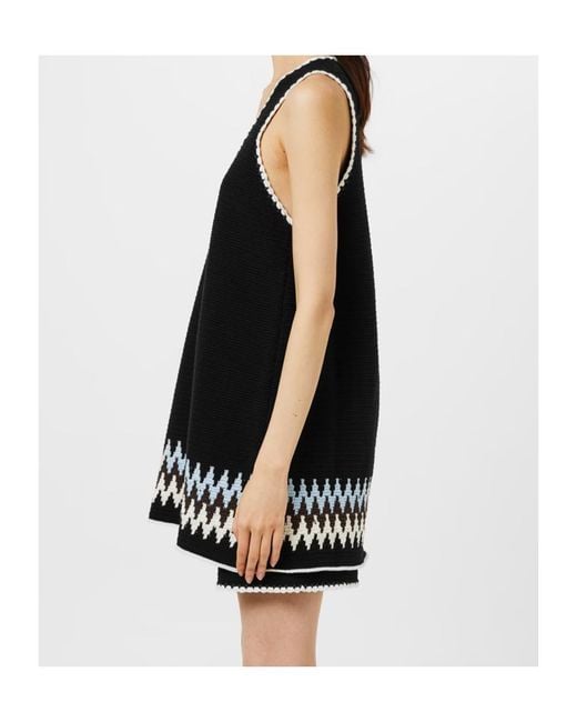 Jil Sander Black Intarsia Knit Mini Dress