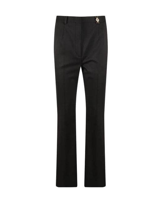 Versace Black Wool-Blend Trousers