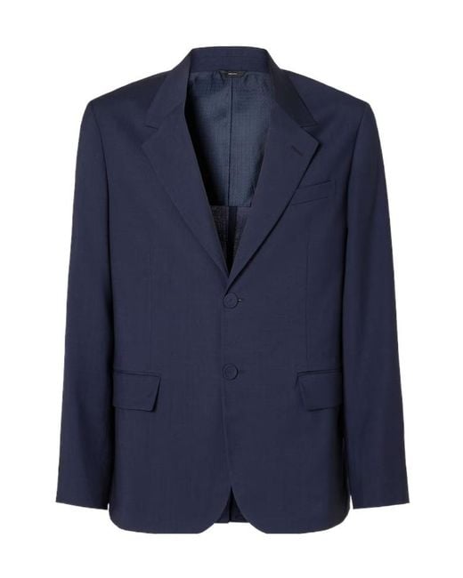 Fendi Blue Single Breasted Tailored Blazer for men