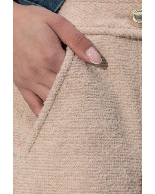 Tom Ford Natural Boucle Pleated Mini Skirt
