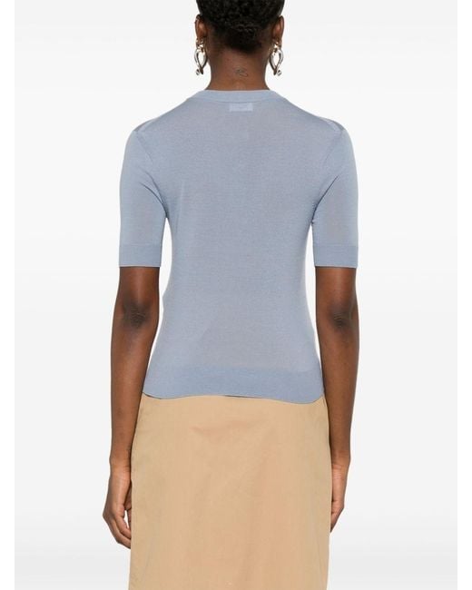 Céline Blue Triomphe Crew Neck Sweater