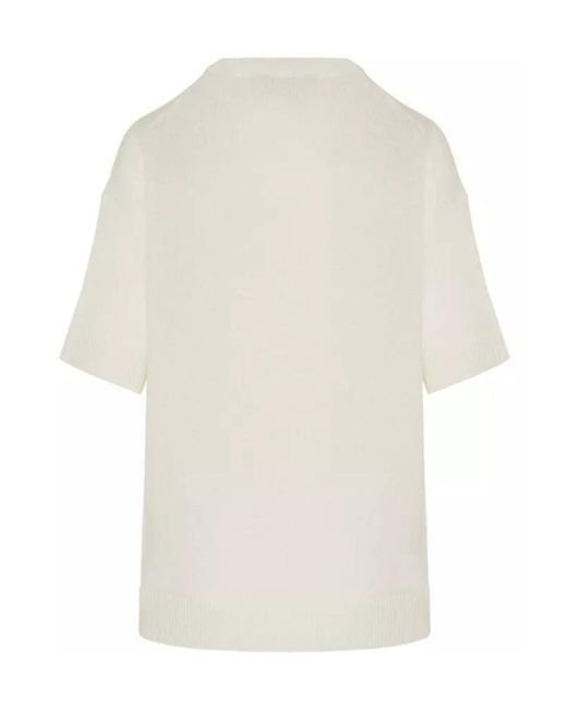 Theory White Crew-Neck Cashmere T-Shirt