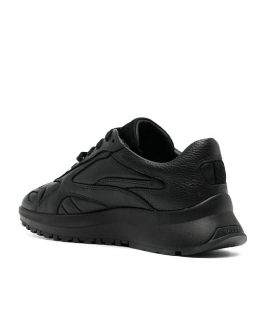 Bally Black Logo Patch Low-Top Sneakers for men