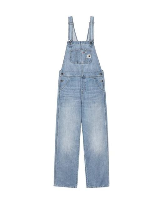 Carhartt Blue W Bib Denim Jumpsuits