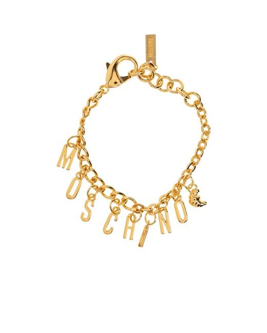 Moschino Metallic Logo Charm Bracelet
