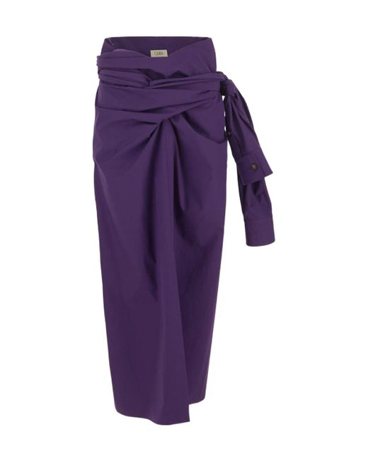 Quira Purple Wrapped Design Skirt