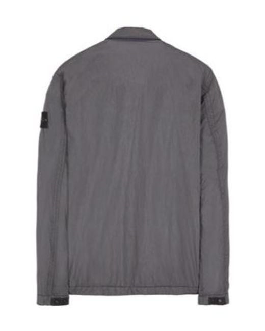 Stone Island Gray Compass-Patch Zip-Up Jacket for men