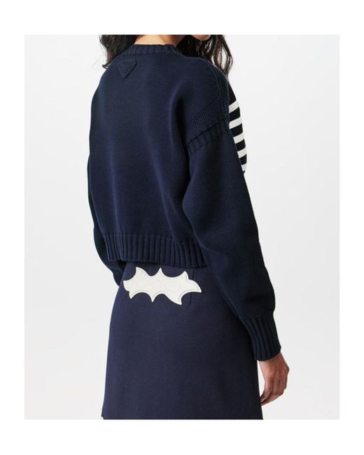 Prada Blue Flg Jmpr Sweater