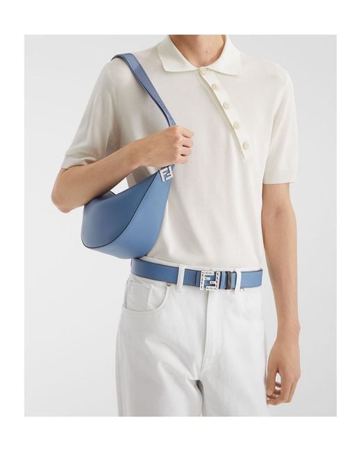 Fendi Blue Leather Bag for men