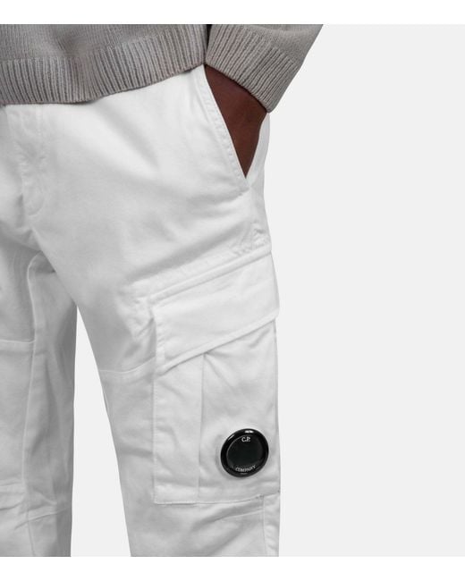 C P Company Gray Pantalon Cargo Sateen for men