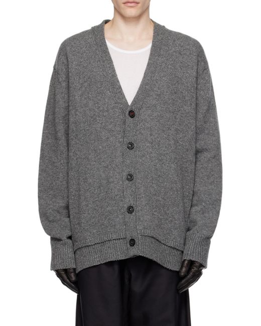 Maison Margiela Gray Buttoned Knitted Cardigan for men