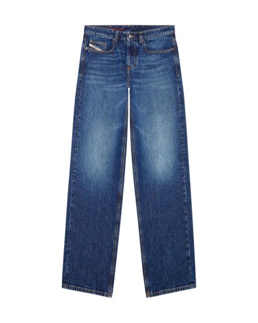 DIESEL Blue D-Macro Logo Patch Jeans for men