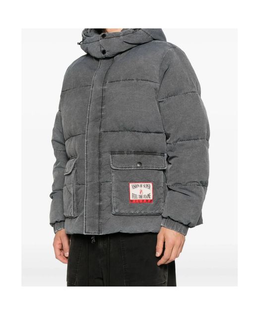 Vision Of Super Gray Hooded Padded Jacket for men