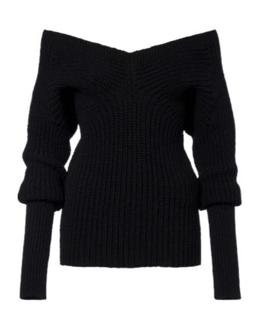 Lemaire Black Ribbed-Knit Wool Sweater