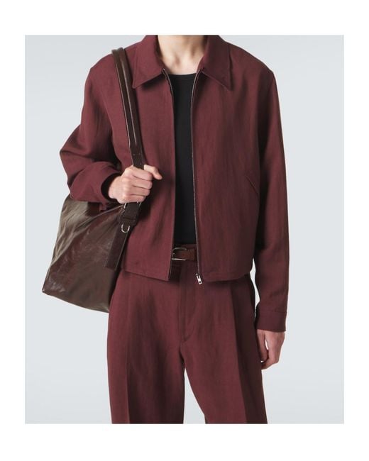 Lemaire Red Zipper Casual Jacket for men