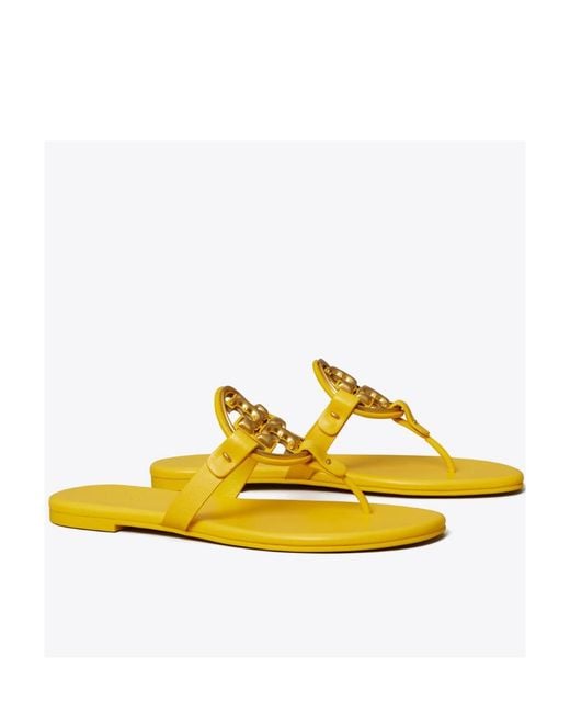 Tory Burch Yellow Logo Slippers