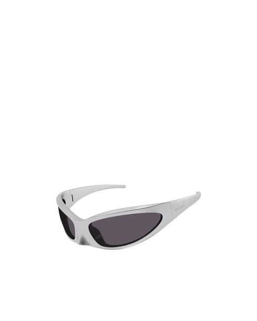 Balenciaga White Eyewear Wraparound Sunglasses