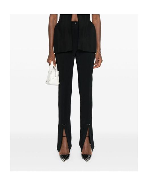 Mugler Black Slit Casual Pants