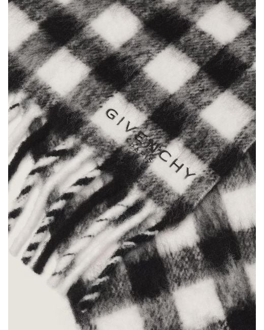 Givenchy White Checked Scarf for men